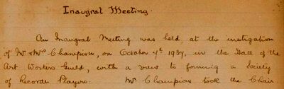 The inaugural meeting page 1